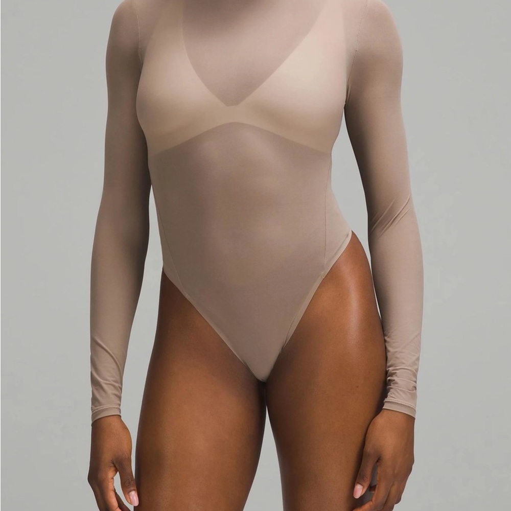 Nulu Mesh Long-Sleeve Crewneck Bodysuit